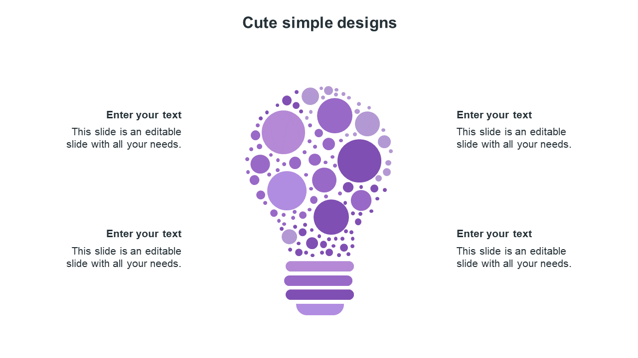 Free - Use Cute Simple Designs PowerPoint In Bulb Model